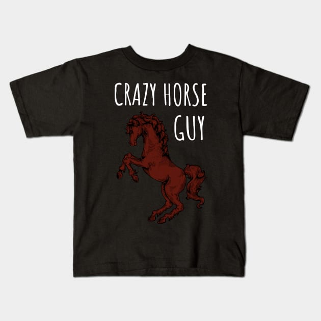 Crazy Horse Guy Kids T-Shirt by juinwonderland 41
